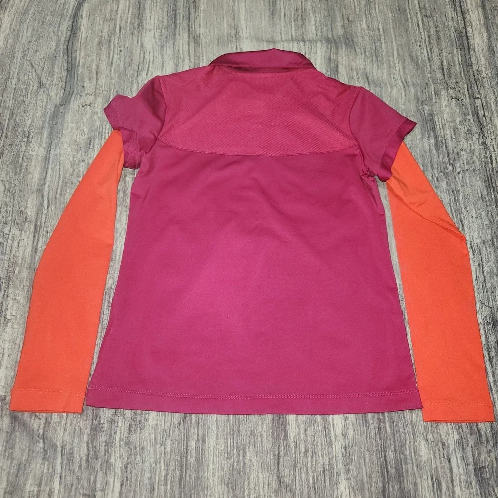 Nike Golf‎ Dri-FIT Polo Shirt Girls Large Pink Orange Athletic Top